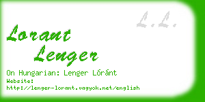 lorant lenger business card