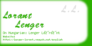 lorant lenger business card